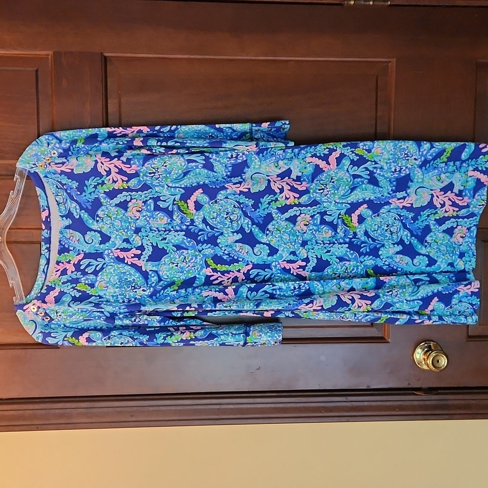 Lilly Pulitzer Sophia Dress with beautiful turtle print.